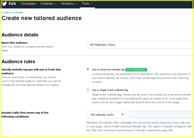 Create a Tailored Audience