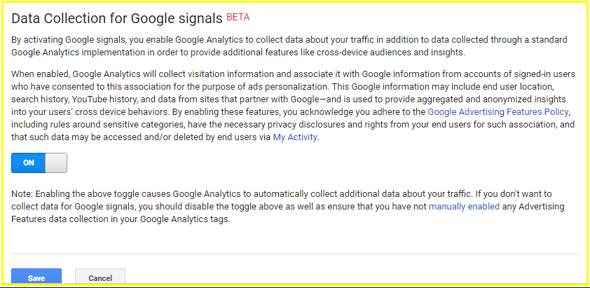 Data Collection Google Signals