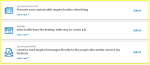 Linkedin Advertising Options