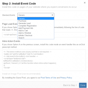 Quora Event Pixel