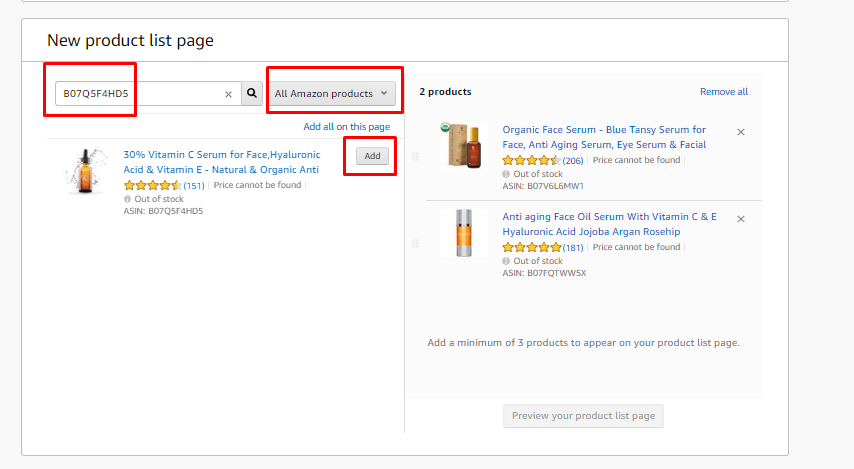 Amazon Product Listings