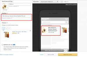 Amazon Campaign Create